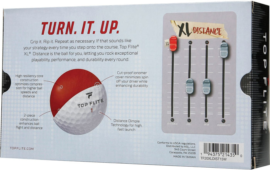 TopFlite XL Distance Golf Ball 15 Pack